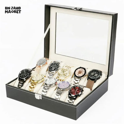 12X SLOTS LEATHER WATCH ORGANIZER