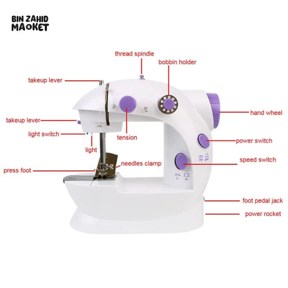 MINI SEWING MACHINE WITH 2 LEVELS SPEEDS